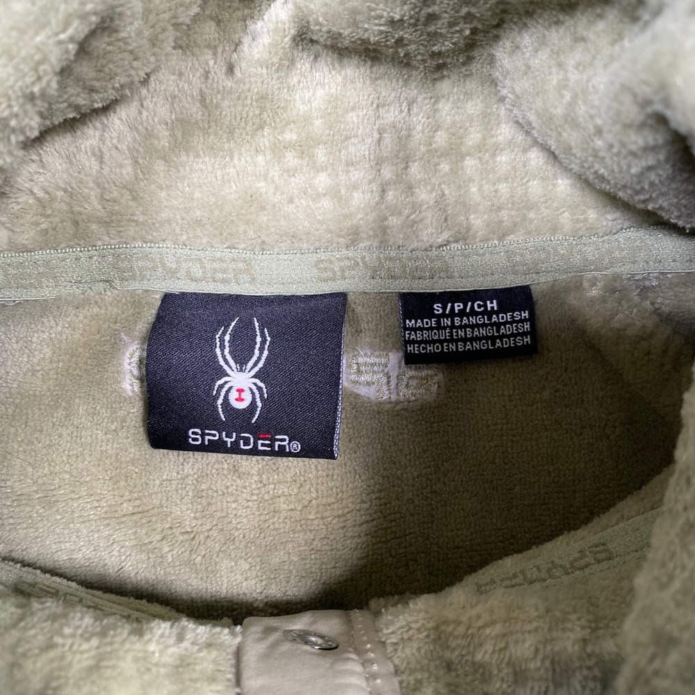 Spyder Women Fleece Pullover Mock Neck Snap Button Sweatshirt Green S - Picture 6 of 8